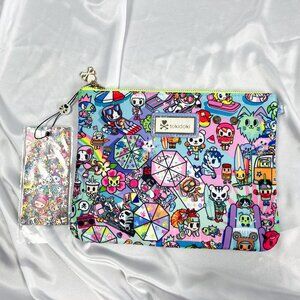 Tokidoki Pool Party Zip Zipper Pouch Wristlet Make Up Stationary Bag Cluth New